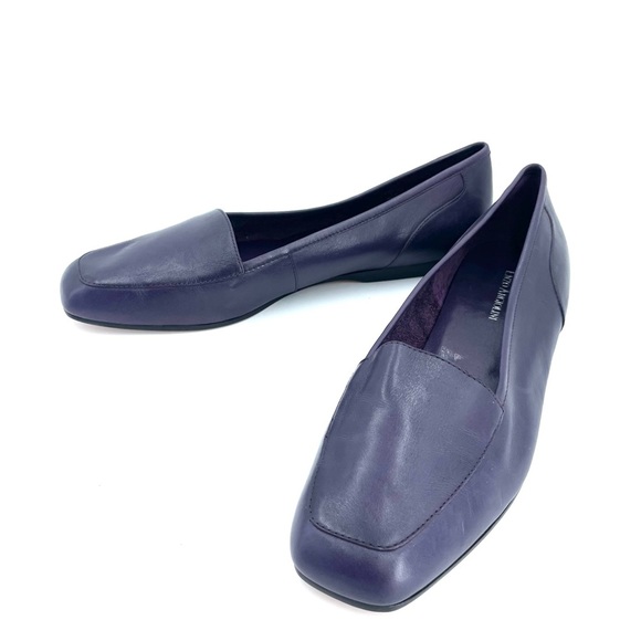 Enzo Angiolini Purple Leather Square Tow, Cushioned Sole Loafers Size 9.5 - Picture 10 of 17